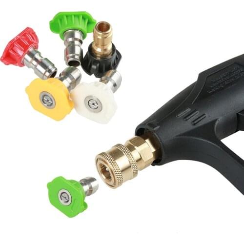 5pc Wash Quick Release Nozzle Spray Pressure Washer Jet 5 Angle and Jet Size for Cleaning The Wheel Other Gaps In Close Distance