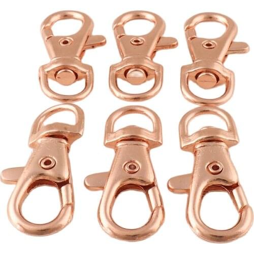 6 PCS Snap hook Rose Gold Metal Alloy Lanyard Lobster Metal Lobster Clasp For DIY Accessories Keychain Parts Handmade
