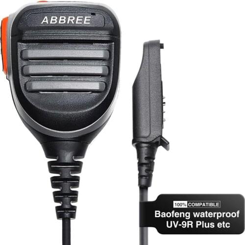 ABBREE Speaker Mic AR-780 PTT Waterproof For Baofeng Two Way Radio UV-9R Plus UV-XR Walkie Talkie Radio