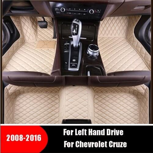 Car Floor Mats For Chevrolet Cruze 2016 2015 2014 2013 2012 2011 2010 2009 2008 Leather Rugs Dash Mats Interior Accessories