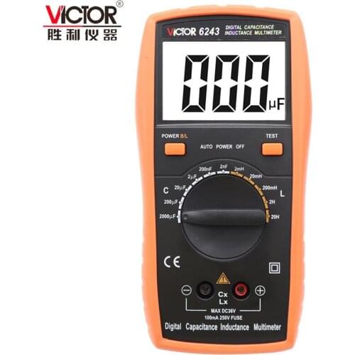 VICTOR VC6013 VC6243 Digital LCR Meter Capacitance Tester Diagnostic Tool Manual Range 2000 Counts Capacitor Tester,New