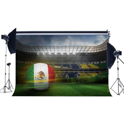 Mexican Football Field Backdrop Interior Stadium Backdrops Stage Light Green Grassland Birds-Eye View Photography Background