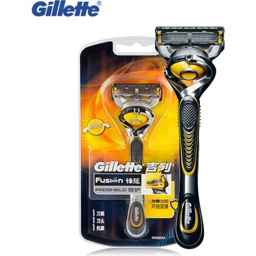 Gillette Fusion Proshield Flexball Mens Razors Beard Shaving Hair Removal Male Shave Shaver Razor Blades 1 Holder 1 Blade Hot