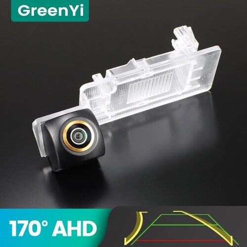 GreenYi 170° AHD Trajectory Car Rear View Camera For VW Passat Polo Jetta Vento Skoda Octavia Night Vision Reverse 4 pin Vehicle