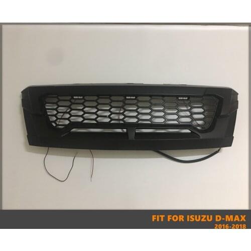 Good Quality ABS Front Middle Grill Racing Grills With LED Lights Fit For Isuzu D-MAX DMAX 2016-2018