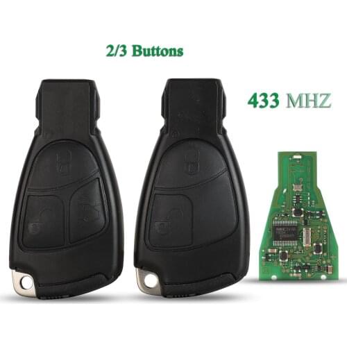 Bilchave 2/3 Button 433Mhz Remote Control Car Key Fob For Mercedes Benz B C E ML S CLK CL 1996-2005 Unuut Blade Replacement