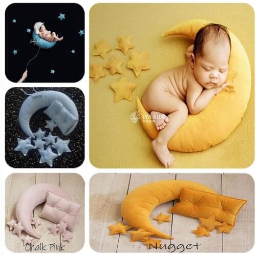 Colorful Newborn Photo Shoot Props Posing Crescent Head Pillow Set Positioner Bebe Bedding Cushion