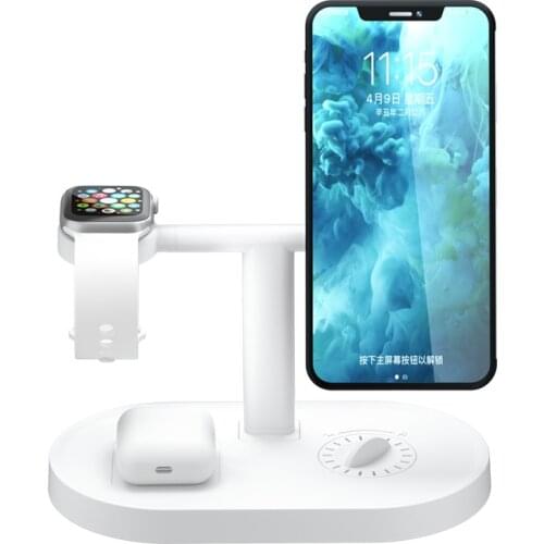 15W 4 in 1 Fast Magnetic Wireless Charger with Aromatherapy Wood Grain Charging for iPhone 12 11 AirPods Apple Watch