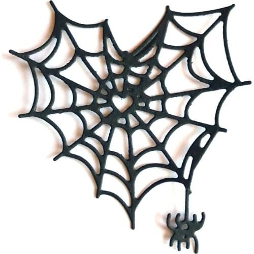 Miss Vintage Halloween Heart Spider Net Metal Die Cutting Dies Stencil Scrapbooking Photo Album Card Paper Embossing Craft DIY
