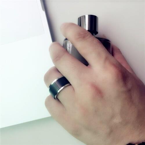 MOREDEAR 12MM Mens 316 Stainless Steel Rolling Ring Ring Titanium Steel Engagement