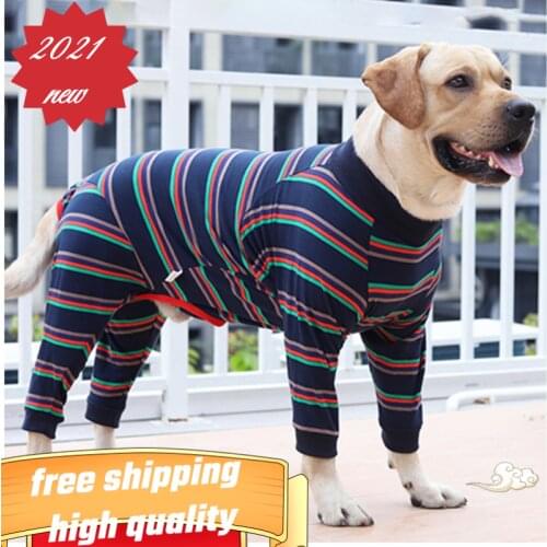 Tight-fitting Solid Color Dog Jumpsuit 4 Leg Pajamas Coat Nursing Clothes Pet Medium And Large Dog Accessories