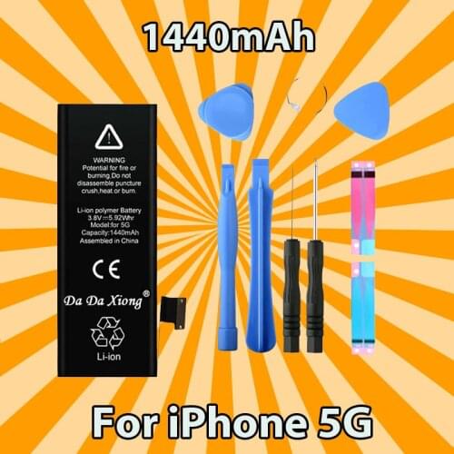 Original Da Da Xiong Battery For iPhone 5 5G 1440mAh Real Capacity With Machine Tools Kit Replacement Batteries