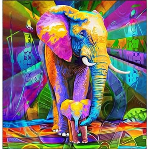 Full Diamond Painting Cross Stitch Round Diamond Mosaic Craft Diamond Embroidery 5D Diy Needlework Animal Elephant Paintings