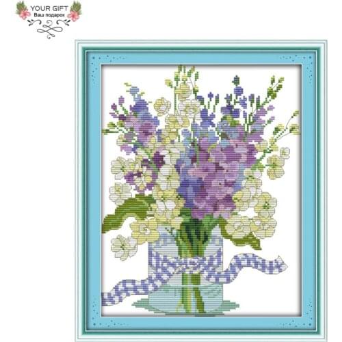 Joy Sunday Orchid Home Decor H686(11) 14CT 11CT Stamped Counted Flowers Needlework Embroidery Cross Stitch Kit