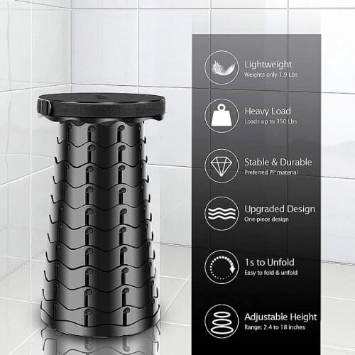 Portable Telescoping Stool Adjustable Height Folding Stool Collapsible Retractable Stool Set