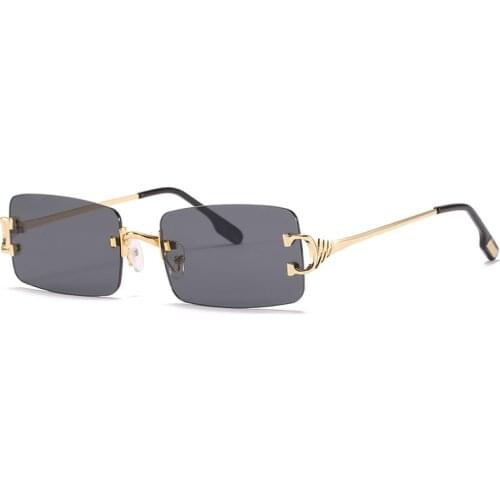 2021 New Retro Rimless Metal Runglasses Men And Women Fashion Square Rimless Sun Glasses Trimming Fashion Sunglasses AS147