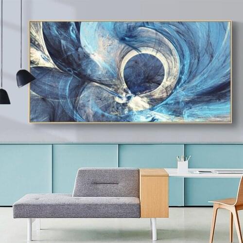 Modern Abstract Posters and Prints Creative Blue Lines Wall Art Pictures Canvas Painting for Living Room Cuadros Home Decoration
