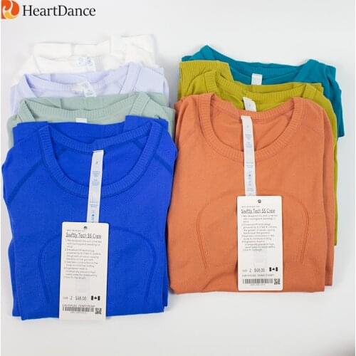 Lulu Sports Long Sleeve Quick Dry Yoga Shirts Fitness Running Breathable Top SportsWear For Gym Female Slim Fit Clothes