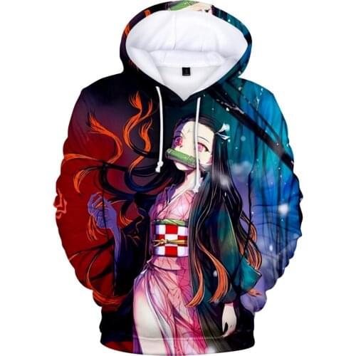 Demon Slayer Hoodies Autumn Winter Loose Casual Sweatshirts Men Women Fashion Harajuku Hoodies Kamado Nezuko Cartoon 3D Hoody