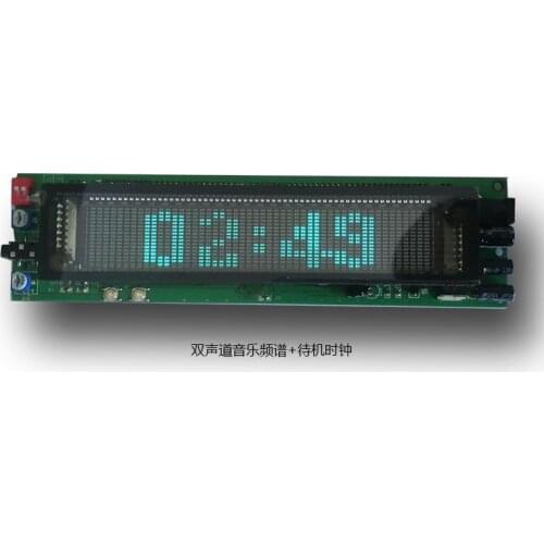 VFD Music Spectrum Band Clock DIY25 Dividing Frequency 16-level LED Screen Display Single Power Supply 12-24V Complete Set