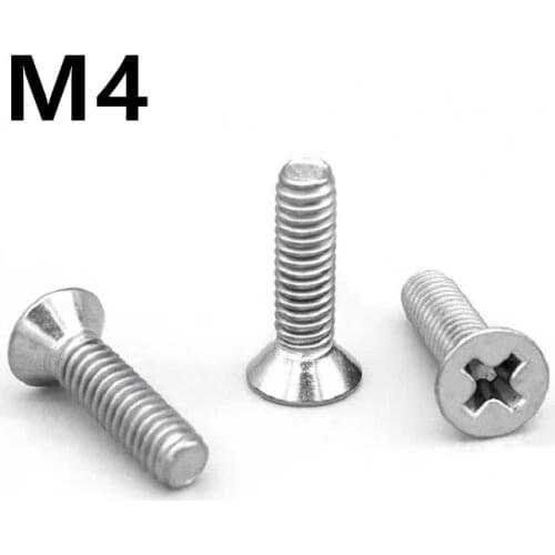 10PCS M4x8/10/12/14/16/20/25/30/40mm Titanium screw Countersunk head DIN965 GB819 Pure titaniums GR2 Flat heads Phillips screws