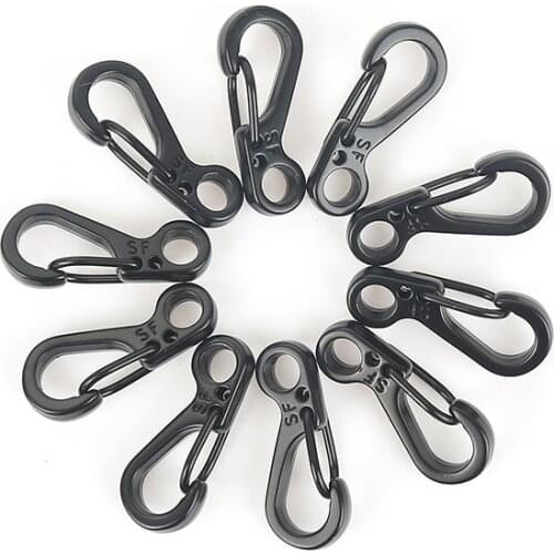 10pcs Mini SF Spring Backpack Clasps Climbing Carabiners EDC Keychain Camping Bottle Hooks Paracord Tactical Survival Gear #ND