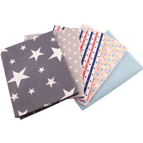 100% Cotton Quilting Fabric Shine Stars Designs Grey Twill Sewing Cloth Telas De Algodon Para Patchwork Sewing Dress Material