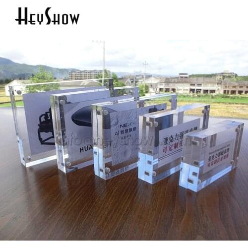 10x Acrylic Magnetic Price Tag Holder Label Frame Desk Crystal Photo Frame Display Stand Menu Name Card Rack Sign Base