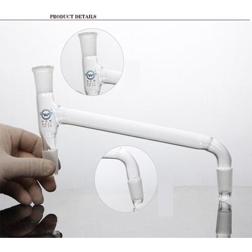 14/29*2,14/24*2,14/19*2 Glass 3-Way Adapter,Distillation Head,Oblique Down Type,Lab Glassware