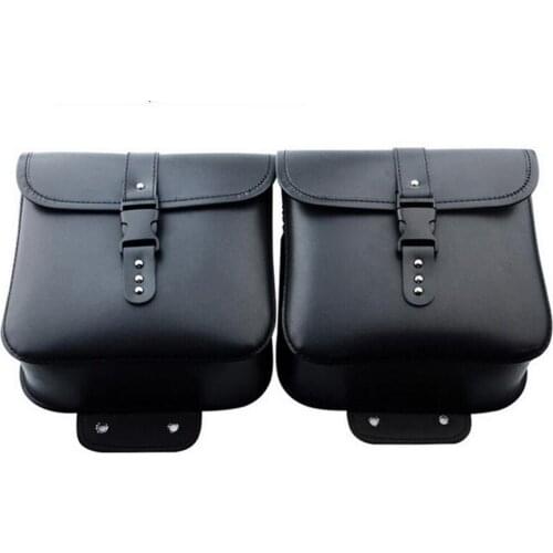 2pcs Storage Bag PU Leather Bike Side Luggage Pouch Waterproof Saddle Bag Motorcycle Sports
