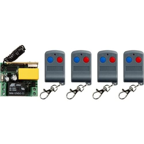AC220V 1CH 10A RF Remote Control Switch System Transmitter +Receiver 1ch relay smart home z-wave /lamp/ window/Garage Doors