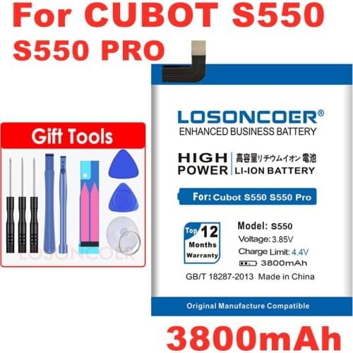 LOSONCOER S550 S550 Pro 3800mAh Batteries For Cubot S550 S550 Pro Phone Battery+Tracking Number