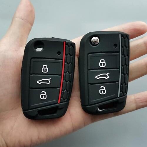 Car key Protection Case For Volkswagen Vw Golf 7 mk7 Skoda Octavia A7 Silicone car key fob cover case Protect skin cap set