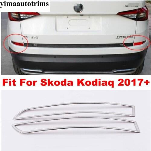 Yimaautotrims Auto Accessory Fit For Skoda Kodiaq 2017 - 2020 Stainless Steel Rear Tail Fog Lights Foglight Lamps Cover Trim