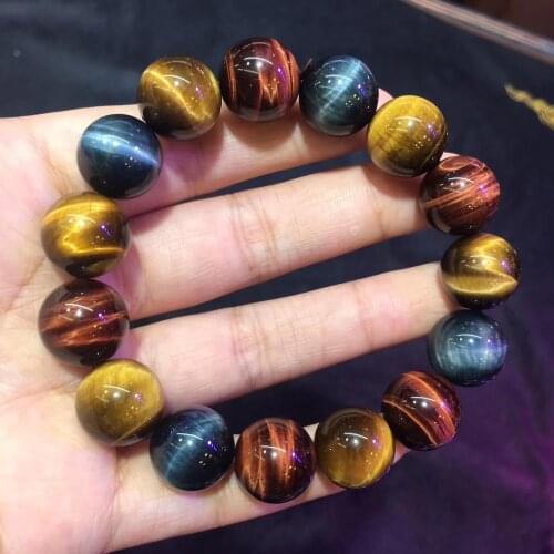 8mm-18mm AAA grade blue/yellow/red tiger eye bracelet natural stone jewelry bracelet for man for woman for gift wholesale