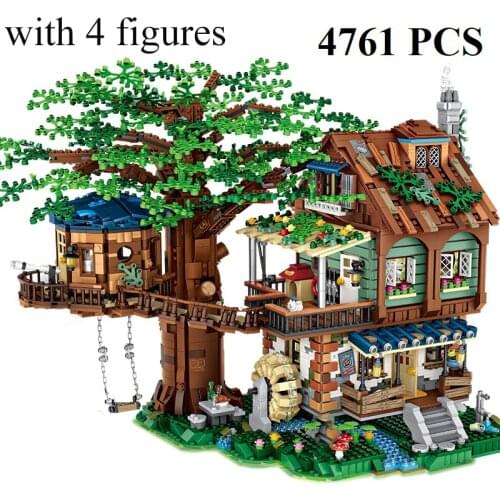 4761pcs Forest Tree House Model Building Blocks with Figures DIY Assembly Small Particle Bricks Toys for Children Christmas Gift