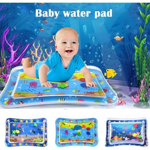 Sea Animal Print Baby Inflatable Play Mat Infant Toy for Newborn Boy Girl Water Entertainment Playing Swimming Parent-child Inte