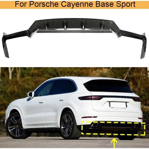 Carbon Fiber Car Rear Bumper Diffuser Lip Spoiler For Porsche Caynne Base Sport 4 Door 2018 - 2020 Rear Diffsuer Lip Spoiler