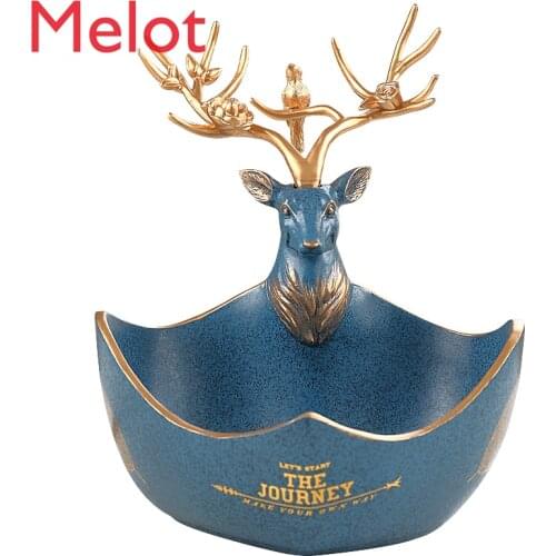 European Creative Fortune Deer Key Storage Decoration Modern and Unique Desktop Jewelry Remote Control Decorative Storage
