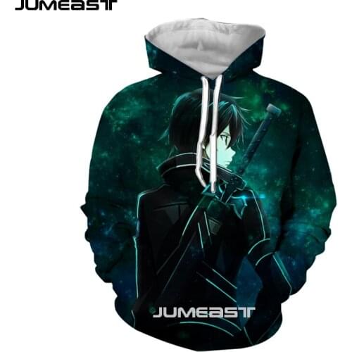 Jumeast Brand Men/Women 3D Printed Sweatshirt Sword Art Online Long Sleeve Fashion Cap Hoody Sport Pullover Spring Hoodies