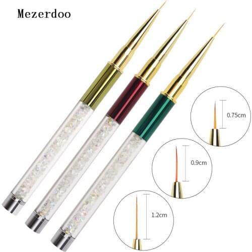1Pc Colorful Bead Handle Nail Liner Drawing Brush with Cap UV Gel Painting Kit Flower Line Grid French Design Manicure Tools