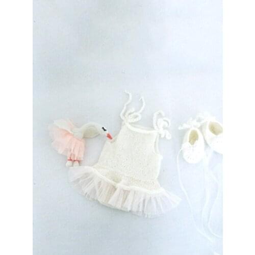 Christmas Girl Outfit Newborn Skirt Toy and Shoes Photography Props Knit Fluffy Romper Overall Baby Photo Shoot