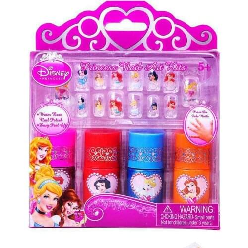 Beauty & Fashion Toys Disney Princess Colorful Nail Set Child Makeup Nonpoisonous and tasteless Prom Performance Cosmetics Toys