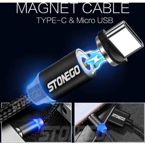 STONEGO Magnetic USB Cable Fast Charging USB Type C Cable Magnet Charger Data Charge Micro USB Cable Mobile Phone Cable USB Cord