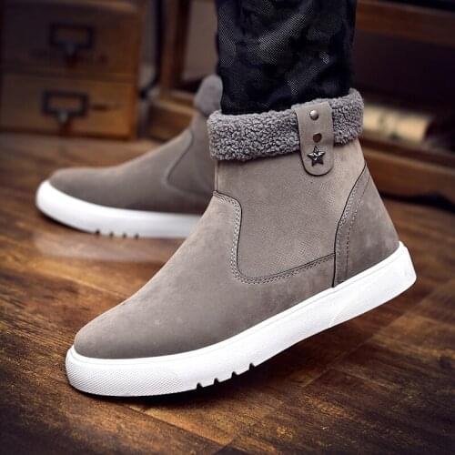 Winter Boots Men High-top Water-resistant Cotton Shoes Male Plus Velvet Warm Couple Snow Boots Northeast Outdoor Casual Shoes