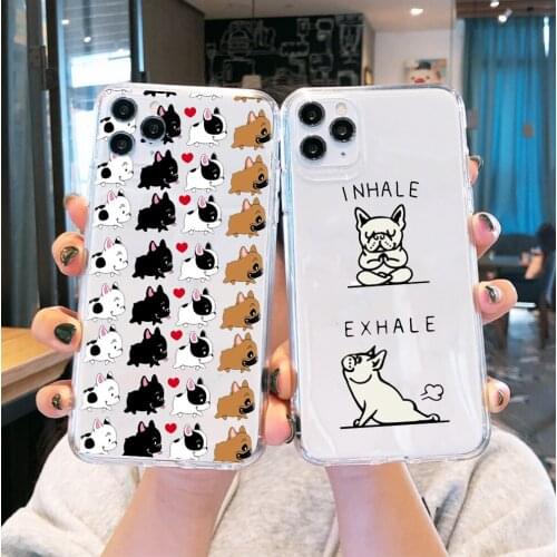 Cute Pug Dog Soft Transparent Phone Case for IPhone XR 6 7 8 Plus X XS Max 11 12 Pro Max 12Mini Animal Cartoon Cover CapaFundas