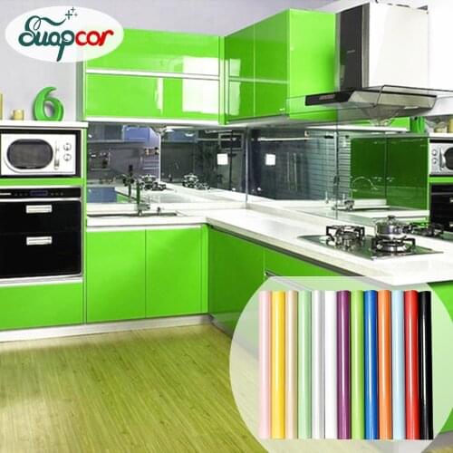 Waterproof Paint Wallpaper Roll Vinyl Self-adhensive Wall Paper Wardrobe Kitchen Cabinets Stickers Furniture PVC Decorative Film
