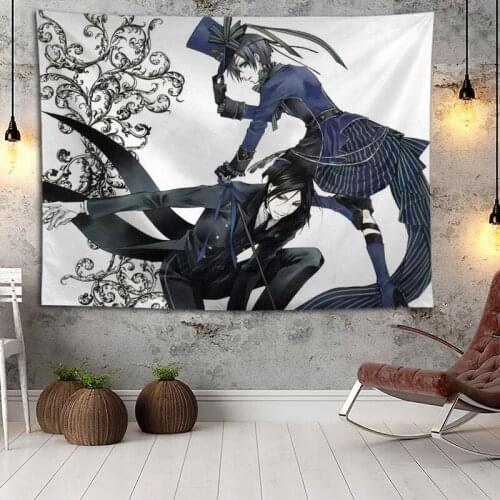 Black Butler Wall Hanging Tapestry Boho Decoration Home Decor Tapestries Custom Logo For Party Festival Gifts Wall Carpet