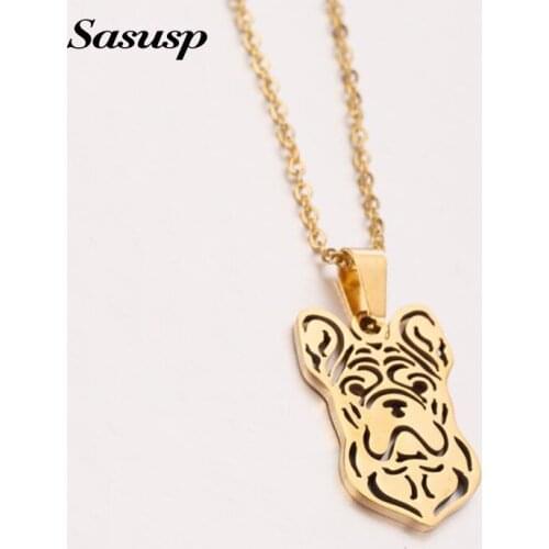 Stainless Steel Dog Chain Necklaces Animal Pendant Casual Jewelry Fashion World Map Cat Necklace Gold Collier Party Acessories