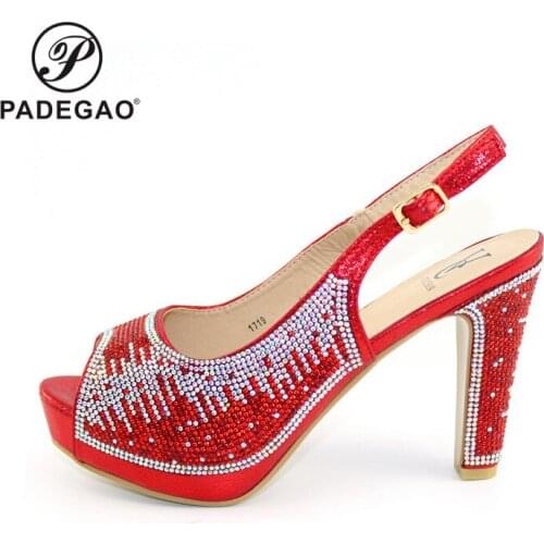 Latest Design Ladies Sandals with Heels Womens Dress Shoes Open Toe Elegant Crystal Shoes Italy High Heels Women Wedding Shoes